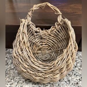 Vintage wicker hanging basket